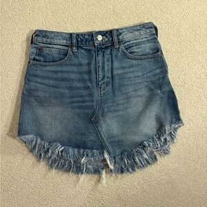 We The Free Distressed Denim Skirt